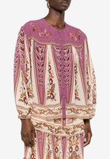 Farm Rio Floral-Embroidered Blouse Multicolor 343978_PRINTED