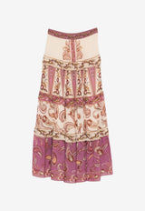 Farm Rio Paisley Tiered Maxi Skirt Multicolor 344137_PRINTED