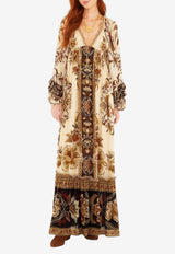 Farm Rio Majestic Garden Ruffled Maxi Dress Multicolor 344140_MULTI COLO