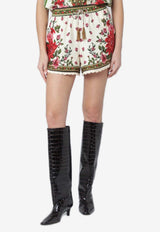 Farm Rio Wonder Rio Crochet-Trimmed Floral Shorts Multicolor 344170CO/S_FARM-26106