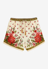 Farm Rio Floral Print Drawstring Shorts Multicolor 344170_MULTI COLO