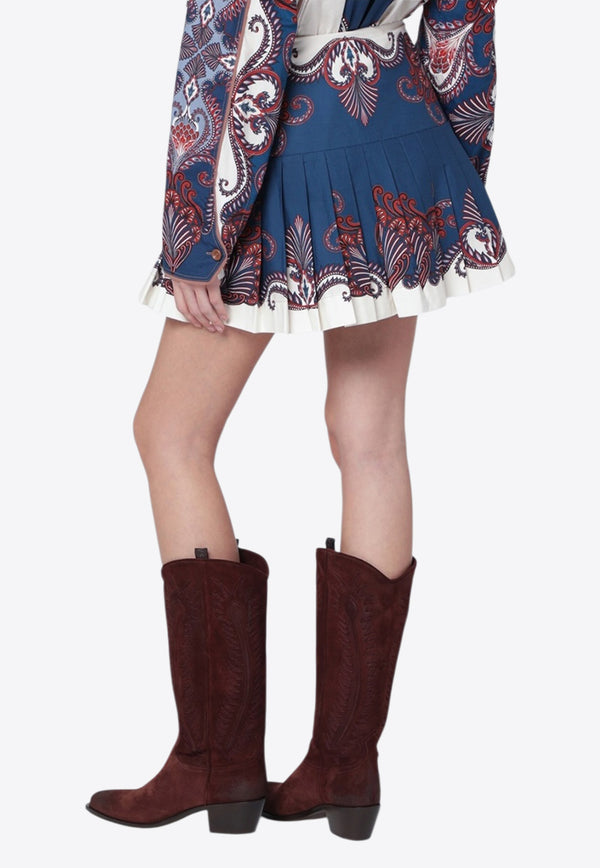 Farm Rio Arabesque Scarf Pleated Mini Skirt Multicolor 344227CO/S_FARM-26005