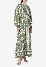 Farm Rio Palermo Printed Maxi Dress Green 344605CO/S_FARM-26083