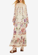 Farm Rio Rococo Flowers Lace Maxi Dress Multicolor 345530_MULTI COLO