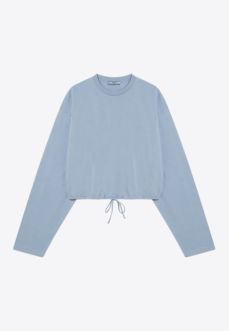 Prada Elastic Hem Long-Sleeved T-shirt Light Blue 34675OOO11CD/Q_PRADA-F0076
