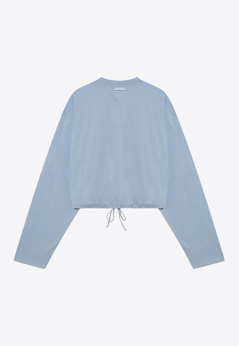Prada Elastic Hem Long-Sleeved T-shirt Light Blue 34675OOO11CD/Q_PRADA-F0076