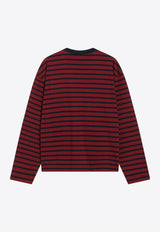 Prada Long-Sleeved Striped T-shirt Red 34689OOO18V8/S_PRADA-F0X57