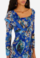 Farm Rio Twisted Print Midi Dress Blue 347771_BLUE MULTI