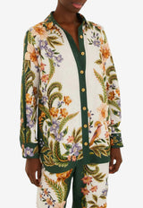 Farm Rio Nature Print Collared Linen-Blend Shirt Multicolor 349062_PRINTED
