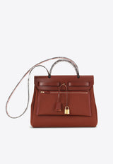 Herbag 31 in Rouge H Canvas and Vache Hunter with Gold Hardware