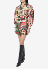 Farm Rio Artsy Surreal Land Printed Mini Dress Multicolor 350089CO/S_FARM-26007