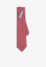 Salvatore Ferragamo Gancini Print Silk Tie Red 350999 4 VOLT 774310 F ROSSO