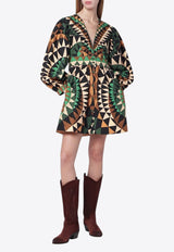 Farm Rio Heart Deco Printed Mini Dress Multicolor 351132CO/S_FARM-26059