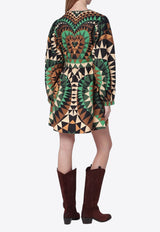 Farm Rio Heart Deco Printed Mini Dress Multicolor 351132CO/S_FARM-26059