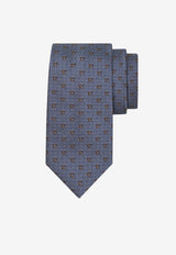 Ferragamo Gancini Jacquard Silk Tie Blue 351227 4 ZOAGLI7J 778689 F AZZURRO