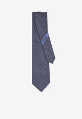 Ferragamo Gancini Jacquard Silk Tie Blue 351227 4 ZOAGLI7J 778689 F AZZURRO