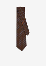 Ferragamo Gancini Jacquard Silk Tie Brown 351227 4 ZOAGLI7J 778691 F MARRONE