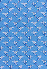 Ferragamo Hummingbird Print Silk Tie Light Blue 351233 4 ZIGULI 778924 F AZZURRO