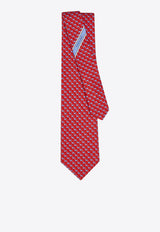 Ferragamo All-Over Whale Print Silk Tie Red 351251 5 ALICE 784014 NA
