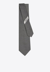 Ferragamo Gancini Jacquard Silk Tie Gray 351265 5 AOSTA7J 784490 GREYPATTLIGHT/PASTEL