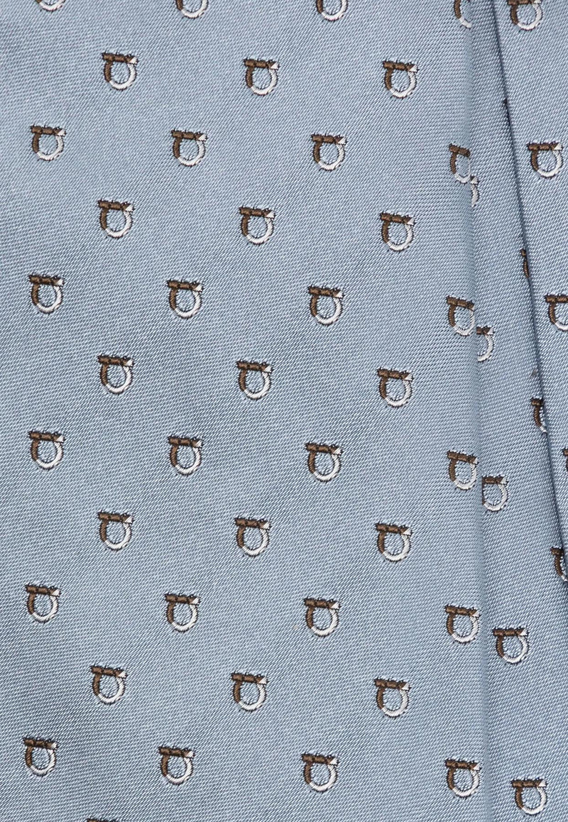 Ferragamo Two-Tone Gancini Silk Tie Blue 351281 5 ALASKA7J 784556 F CARTA ZUCCHERO