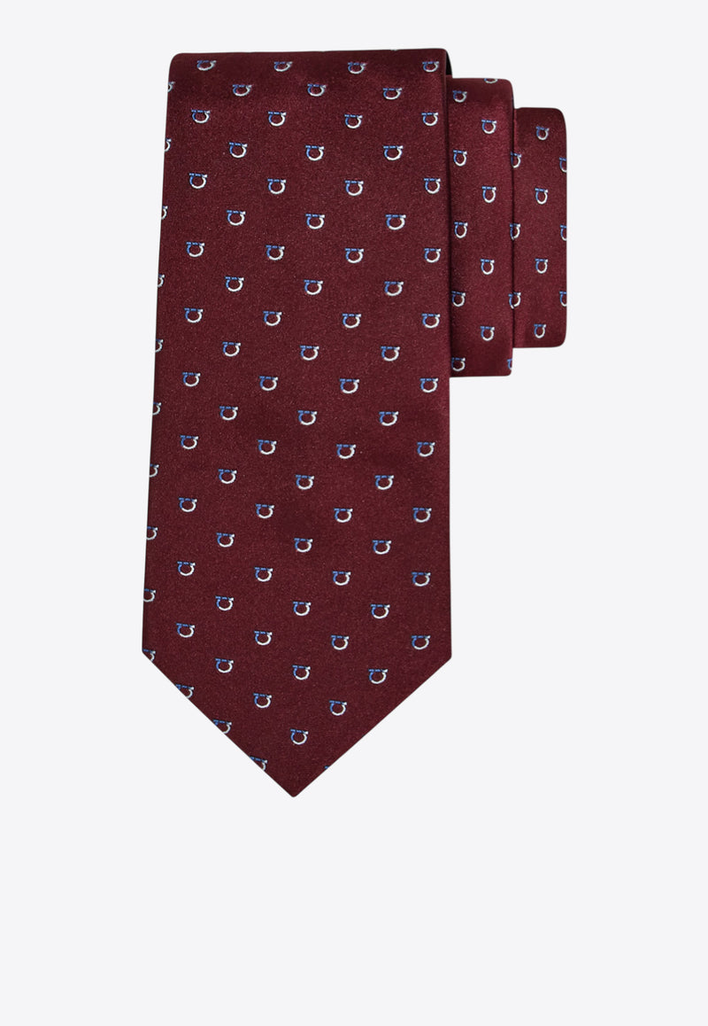 Ferragamo Two-Tone Gancini Silk Tie Bordeaux 351281 5 ALASKA7J 784558 F BORDEAUX