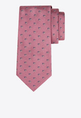 Ferragamo Two-Tone Gancini Silk Tie Pink 351281 5 ALASKA7J 784560 PINKPATTLIGHT/PASTEL
