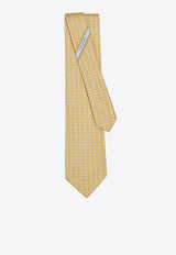 Ferragamo Bi-Color Gancini Print Silk Tie Yellow 351313 5 BEAUTY 788909 YELLOW PATTERNED LIGHT/PASTEL