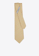 Ferragamo Gancini Square Silk Tie Yellow 351316 5 BRANDO 788951 YELLOW PATTERNED BRIGHT