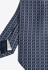 Ferragamo Printed Silk Tie Blue 351317 5 BABY 788963 BLUE PATTERNED NAVY