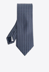 Ferragamo Printed Silk Tie Blue 351317 5 BABY 788963 BLUE PATTERNED NAVY