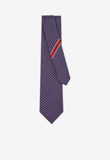 Ferragamo Bi-Color Gancini Jacquard Silk Tie Navy 351354 5 BARZIO7J 789243 BLUE PATTERNED NAVY
