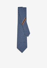 Ferragamo Bi-Color Gancini Jacquard Silk Tie Light Blue 351354 5 BARZIO7J 789245 BLUE PATTERNED LIGHT/PASTEL