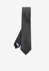 Ferragamo Bi-Color Gancini Jacquard Silk Tie Dark Green 351354 5 BARZIO7J 789248 GREEN PATTERNED DARK