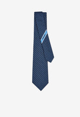 Ferragamo Gancini Jacquard Silk Tie Blue 351355 5 BIELLA7J 789251 BLUE PATTERNED BRIGHT