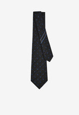 Ferragamo Gancini Chevron Jacquard Tie Gray 351359 5 BATA7J 789360 GREY PATTERNED LIGHT/PASTEL