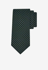 Ferragamo Gancini Jacquard Silk Tie Multicolor 351360 5 BASILIO7J 789374 GREEN PATTERNED LIGHT/PASTEL
