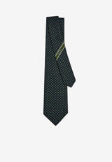 Ferragamo Gancini Jacquard Silk Tie Multicolor 351360 5 BASILIO7J 789374 GREEN PATTERNED LIGHT/PASTEL