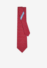 Ferragamo Hockey Print Silk Tie Red 351387 5 BASTONE 789763 RED PATTERNED LIGHT/PASTEL
