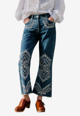 Farm Rio Cornely Embroidered Pants Denim 351606_DENIM