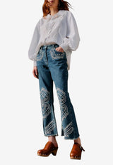 Farm Rio Cornely Embroidered Pants Denim 351606_DENIM