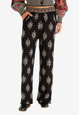 Farm Rio Ainika Love Coconut Groove Knit Pants Black 351822_MULTI COLO