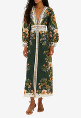 Farm Rio Nature Print V-neck Midi Dress Multicolor 353568_PRINTED
