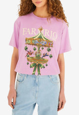 Farm Rio Paris Carousel Printed T-shirt Lilac 354549_LILAC