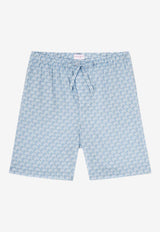 Derek Rose Ledbury Geometric Print Shorts Light Blue 3560-LEDB072BLUBLUE