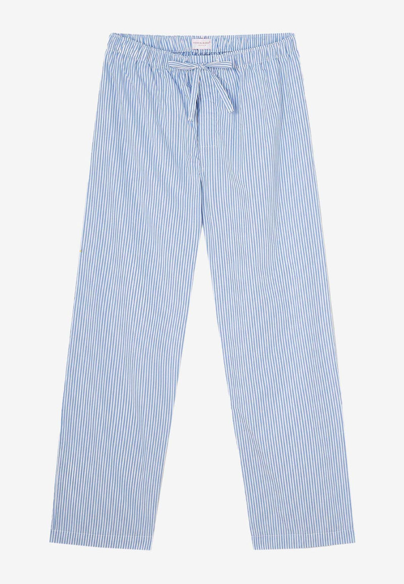 Derek Rose James Striped Pajama Pants Light Blue 3564-JAME001BLUBLUE