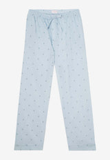 Derek Rose Nelson Printed Pajama Pants Light Blue 3564-NELS100BLUBLUE