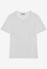 Prada Logo-Embroidered Crewneck T-shirt 3569BOOO18QZ/S_PRADA-F0009