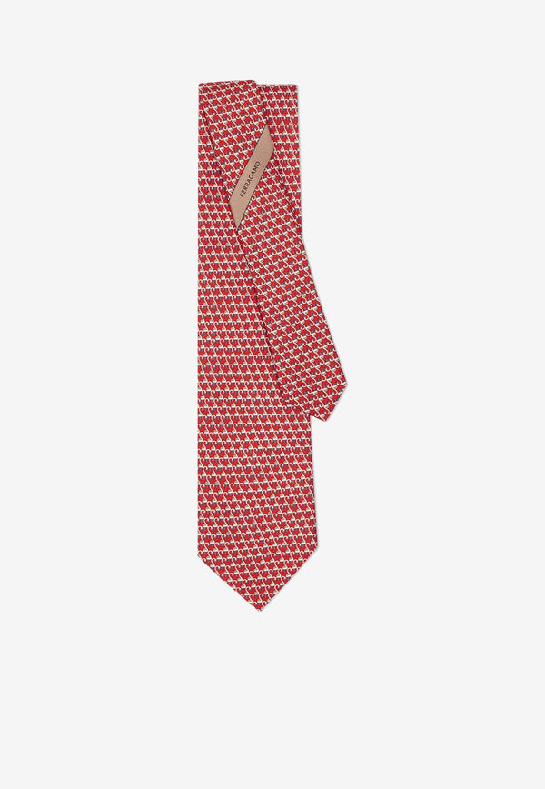 Salvatore Ferragamo Flamingo Print Silk Tie Red 357392 CR 4 ESTER 774611 F ROSSO