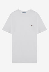 Prada Triangle Logo Crewneck T-shirt White 35838OOO15ZG/R_PRADA-F0009